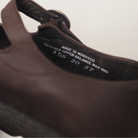 Dansko Mary Jane Dark Brown Leather Wedge Clogs Size 7 - Picture 6 of 6